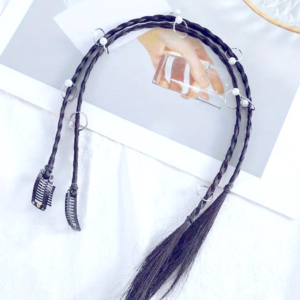 20-inch Braid Extension with Pearl and Ring Charms